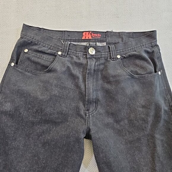 RK Jeans Co Premium Denim Jeans Men's W40 L34 Wide Leg Relaxed Dark EUC - Picture 8 of 12